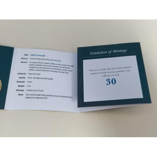 171 - Rare Hatton's of London 22ct Gold Proof 2025 King Charles III Tristan Da Cunha Twenty Pound Coin 'Re... 