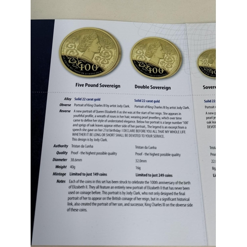 173 - Hatton's of London Tristan Da Cunha 2026 22ct Gold 'The Centenary of Queen Elizabeth II Gold Definit... 