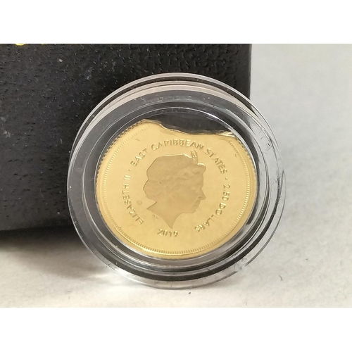 175 - Hatton's of London 2019 Gold '75 D-Day' Quarter Sovereign. Boxed