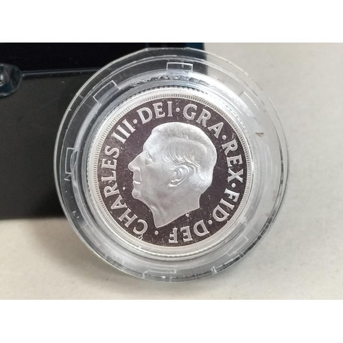 176 - Royal Mint 2025 King Charles III Silver Sovereign Proof Coin. Cased
