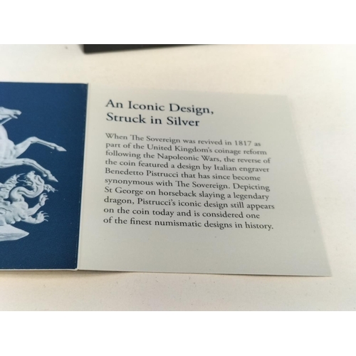176 - Royal Mint 2025 King Charles III Silver Sovereign Proof Coin. Cased