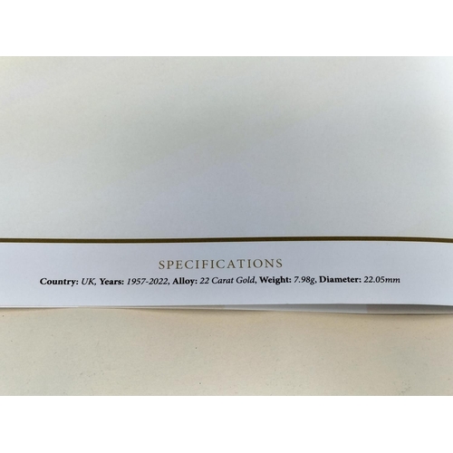 177 - Westminster Collection Boxed Set of Eight Full 22ct Gold Sovereigns 'The Seven Decades of Elizabeth ... 