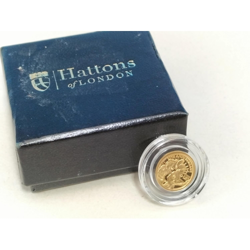 178 - Hatton's of London 2024 King Charles III One-Eighth Gold Sovereign '80th Anniversary D-Day'. Boxed.