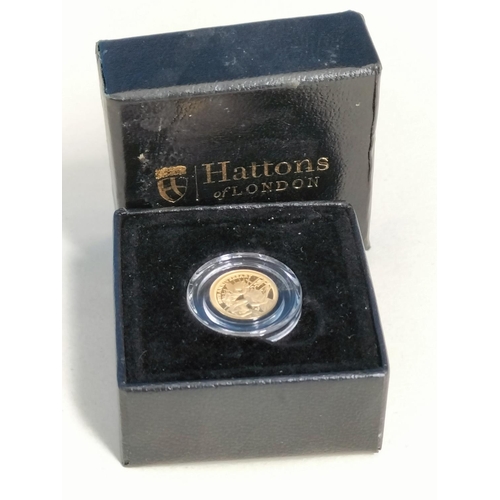 178 - Hatton's of London 2024 King Charles III One-Eighth Gold Sovereign '80th Anniversary D-Day'. Boxed.