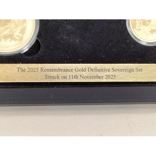 180 - Hatton's of London 2025 King Charles III Gold Proof Definitive Sovereign Set 'Remembrance Victory'. ... 