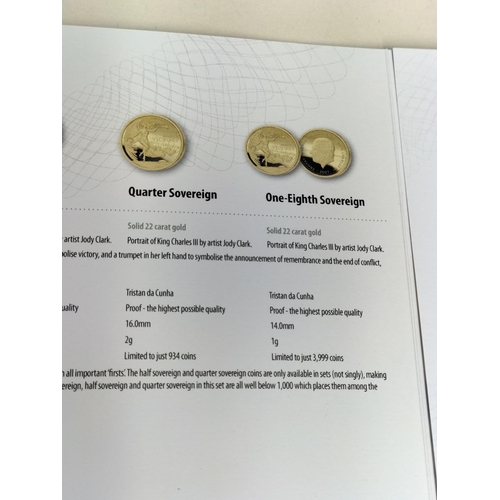 180 - Hatton's of London 2025 King Charles III Gold Proof Definitive Sovereign Set 'Remembrance Victory'. ... 