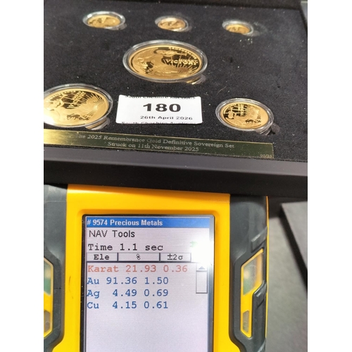 180 - Hatton's of London 2025 King Charles III Gold Proof Definitive Sovereign Set 'Remembrance Victory'. ... 