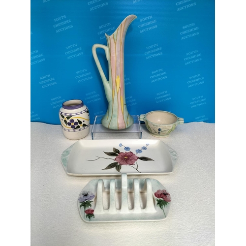 248 - Collection of Radford Pottery to include Toast Rack, Sandwich Plate, Vase, 33.5cm Tall Jug and Bowl ... 