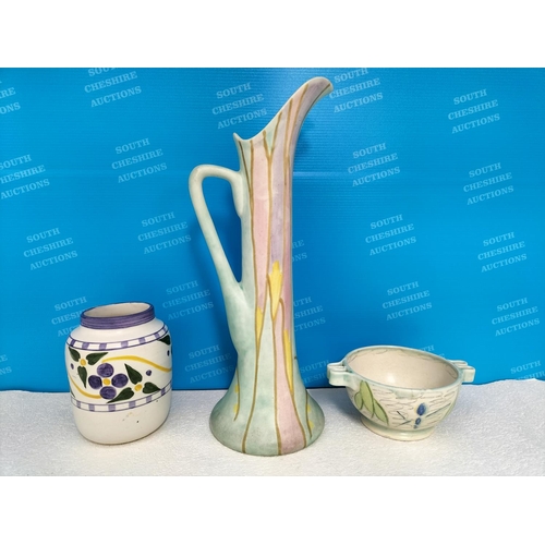 248 - Collection of Radford Pottery to include Toast Rack, Sandwich Plate, Vase, 33.5cm Tall Jug and Bowl ... 