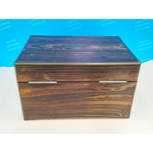 293 - Early Victorian Gent's Rosewood Travelling Box with Key and Some Contents. Requires Attention to Cli... 