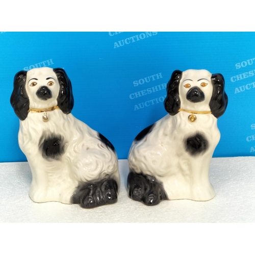 297 - Pair of Vintage Beswick Staffordshire Spaniel Mantel Dogs. 14cm High.