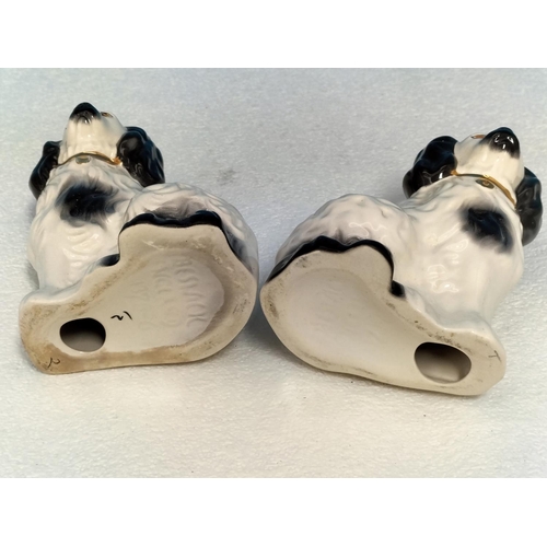 297 - Pair of Vintage Beswick Staffordshire Spaniel Mantel Dogs. 14cm High.