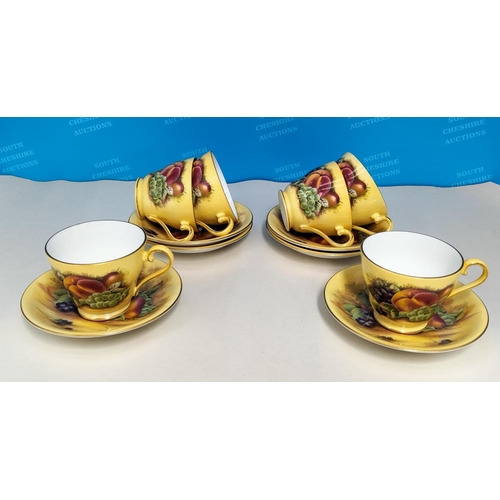 298 - Aynsley China 'Orchard Gold' Cups and Saucers (6).