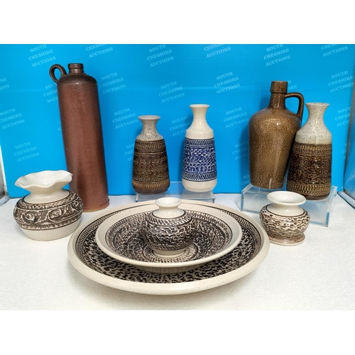 299 - Collection of Mixed Purbeck Pottery Stoneware Items to include Bowls, Vases, etc. Largest Bowl 31cm ... 