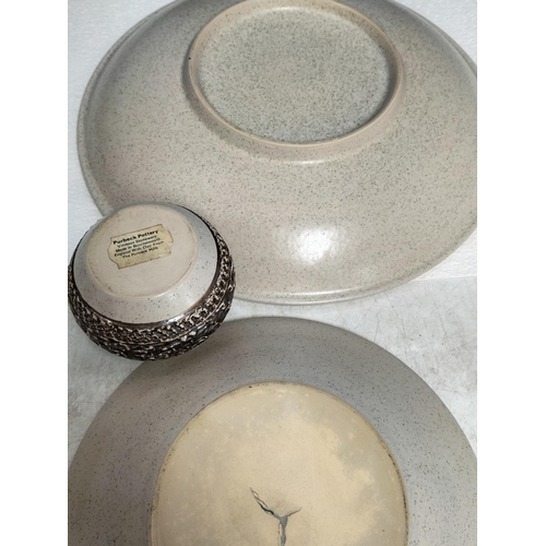 299 - Collection of Mixed Purbeck Pottery Stoneware Items to include Bowls, Vases, etc. Largest Bowl 31cm ... 