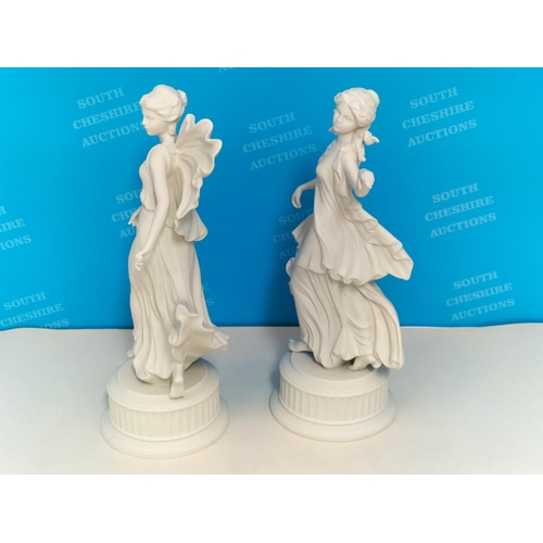 43 - Wedgwood Fine Porcelain 'The Dancing Hours Collection' Third and Fourth Figurines, Produced for Comp... 