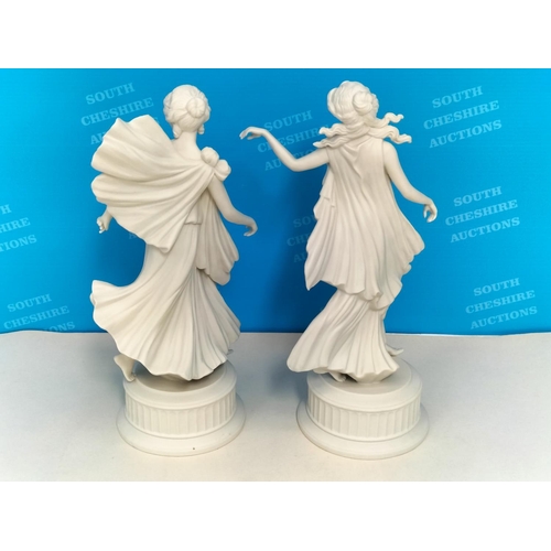 43 - Wedgwood Fine Porcelain 'The Dancing Hours Collection' Third and Fourth Figurines, Produced for Comp... 