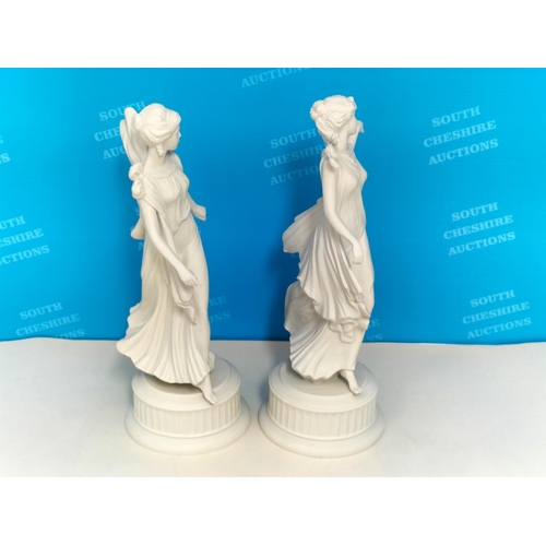 43 - Wedgwood Fine Porcelain 'The Dancing Hours Collection' Third and Fourth Figurines, Produced for Comp... 