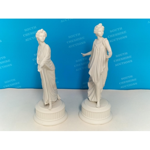 44 - Wedgwood Fine Porcelain 'The Dancing Hours Collection' Fifth and Sixth Figurines, Produced for Compt... 
