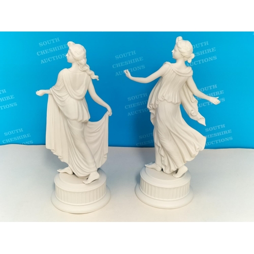 44 - Wedgwood Fine Porcelain 'The Dancing Hours Collection' Fifth and Sixth Figurines, Produced for Compt... 