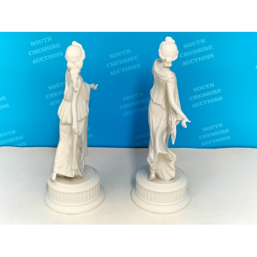 44 - Wedgwood Fine Porcelain 'The Dancing Hours Collection' Fifth and Sixth Figurines, Produced for Compt... 