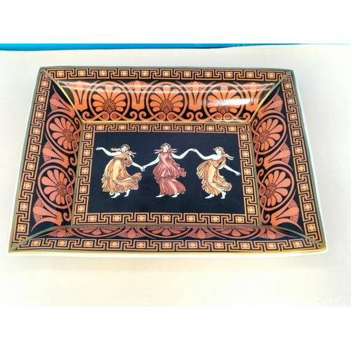 45 - Wedgwood China 'Etruscan Dance' Pattern Shallow Rectangular Dish. 20cm x 16cm. 2nds Quality.