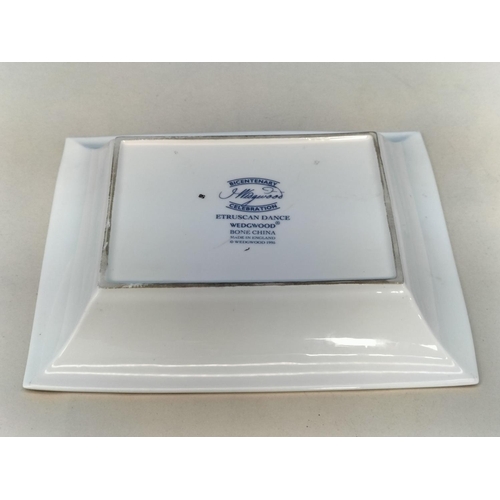 45 - Wedgwood China 'Etruscan Dance' Pattern Shallow Rectangular Dish. 20cm x 16cm. 2nds Quality.