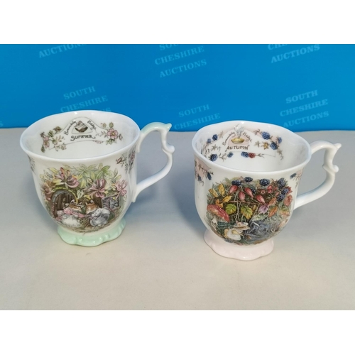 48 - Royal Doulton Brambly Hedge 'Summer' and 'Autumn' 9cm Mugs plus 'Spring' Cup and Saucer.