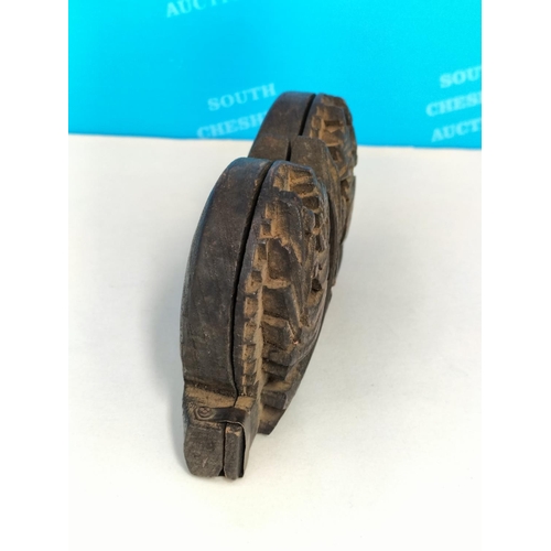 12 - Vintage Balance Scales in a Carved Wooden Case.