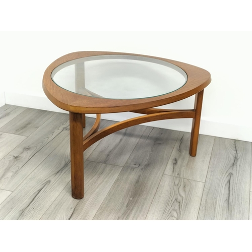14 - Mid Century Teak 'Nathan Astro' Glass Top Coffee Table. 75cm x 45cm. Collection Only.