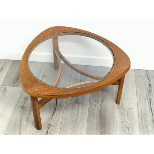 14 - Mid Century Teak 'Nathan Astro' Glass Top Coffee Table. 75cm x 45cm. Collection Only.