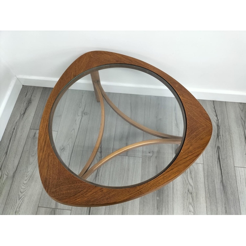 14 - Mid Century Teak 'Nathan Astro' Glass Top Coffee Table. 75cm x 45cm. Collection Only.