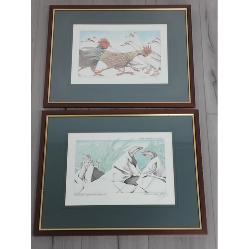 249 - Framed and Mounted Simon Drew 'Great Mistakes in Music' Prints (2), 'Poultry in Motion' and 'Newts i... 