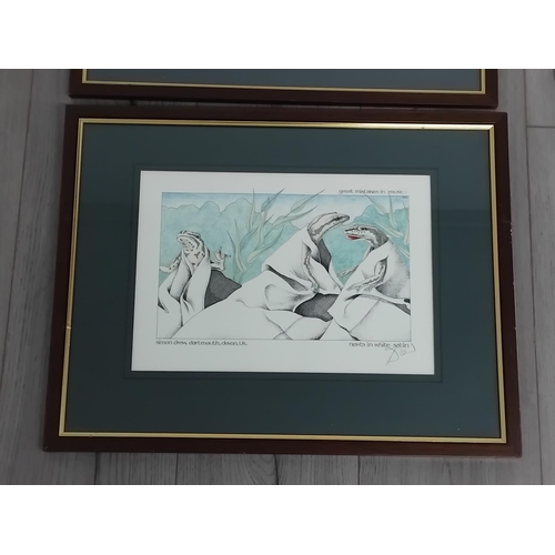 249 - Framed and Mounted Simon Drew 'Great Mistakes in Music' Prints (2), 'Poultry in Motion' and 'Newts i... 