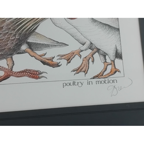 249 - Framed and Mounted Simon Drew 'Great Mistakes in Music' Prints (2), 'Poultry in Motion' and 'Newts i... 