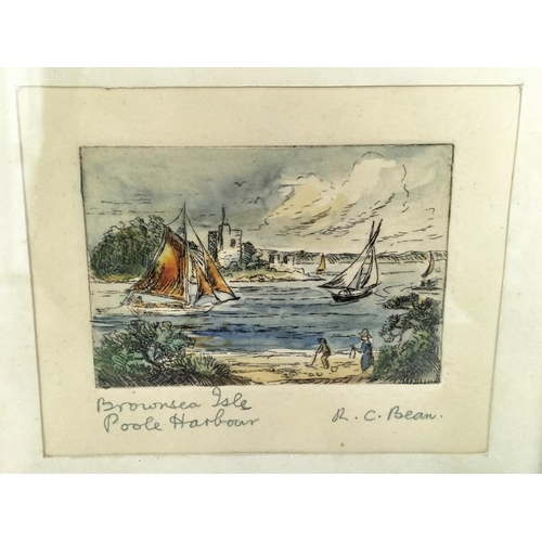 250 - Framed Watercolour and Pictures (3) by Rosina Charlotte Bean to include Brownsea Isle Poole Harbour,... 