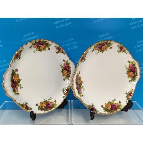 8 - Royal Albert 'Old Country Roses' Teapot, Coffee Pot, Jug and 2 x Cake Plates. Seconds.