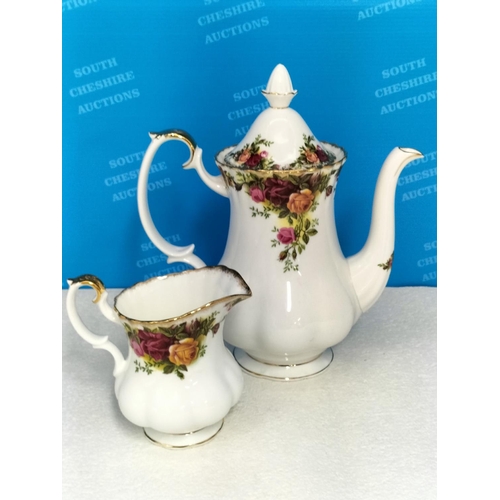 8 - Royal Albert 'Old Country Roses' Teapot, Coffee Pot, Jug and 2 x Cake Plates. Seconds.