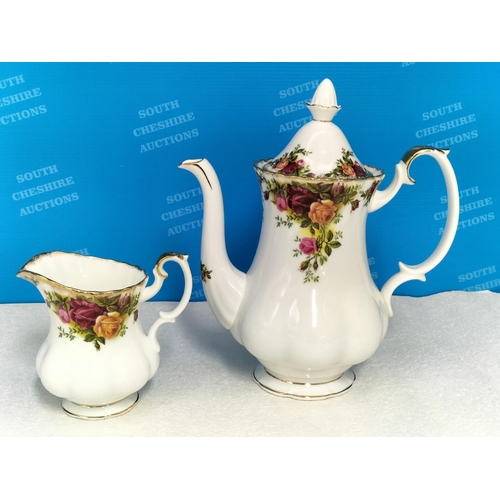 8 - Royal Albert 'Old Country Roses' Teapot, Coffee Pot, Jug and 2 x Cake Plates. Seconds.