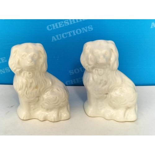 Unmarked Beswick Blue Lollopy Dog Figure 454 plus 2 x Small Cream ...