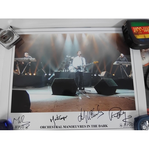 45 - Collection of music memorabilia to include signed examples, Eric Clapton tour program, Q magazine si... 