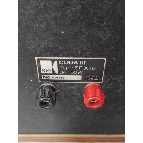 5 - Pair of vintage 1980's KEF Coda III book shelf speakers (Untested)