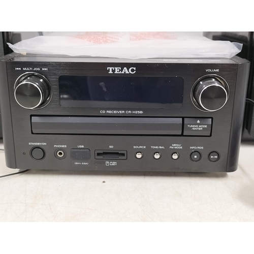 5A - TEAC CR-H258I CD receiver with speakers (powers up) W/O With Compatible Replacement RC-1307 Remote C... 