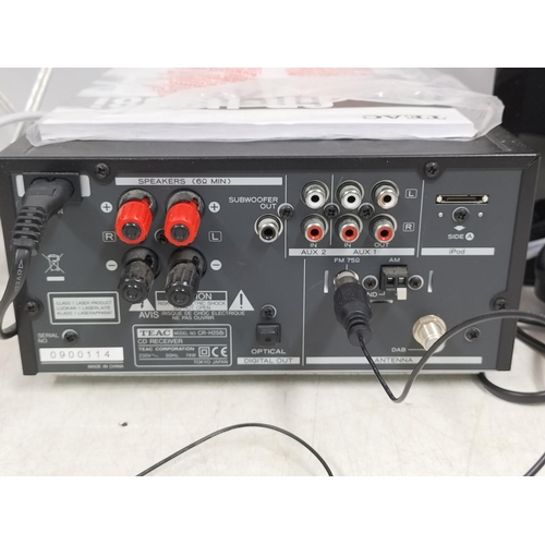 5A - TEAC CR-H258I CD receiver with speakers (powers up) W/O With Compatible Replacement RC-1307 Remote C... 