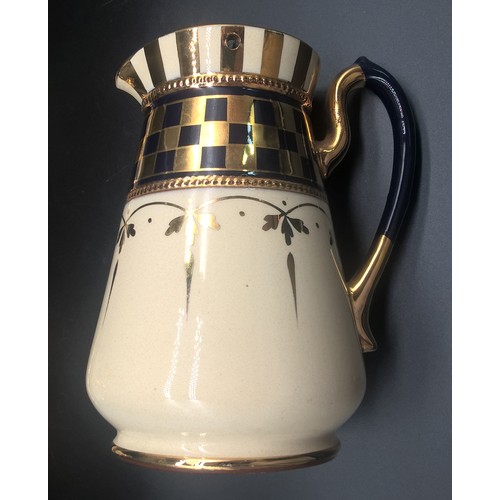 20 - 10 piece Art Deco Lingard Lustreware Earthenware set comprising: tea pot & coffee pot with trivets, ... 
