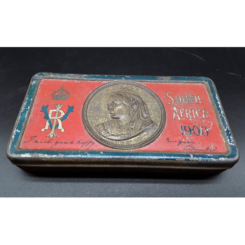 125 - Victorian South Africa 1900 Tin With Chocolate Content.