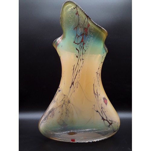 284 - 1930s signed Peter Layton Art Glass Vase 34cm tall