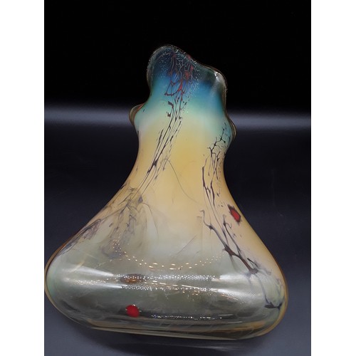 284 - 1930s signed Peter Layton Art Glass Vase 34cm tall