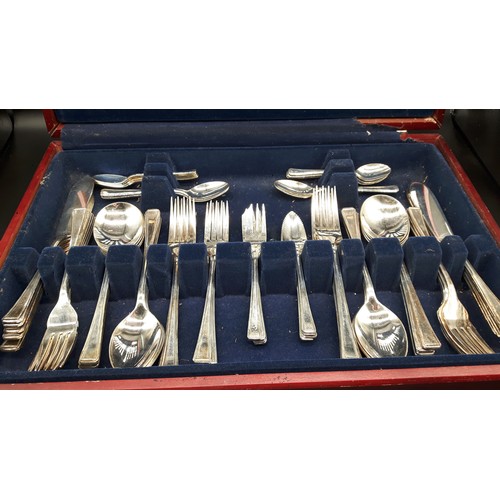 5 - A 77 piece Viners cutlery part set with a large collection of silver plated ware, to include 2 turee... 