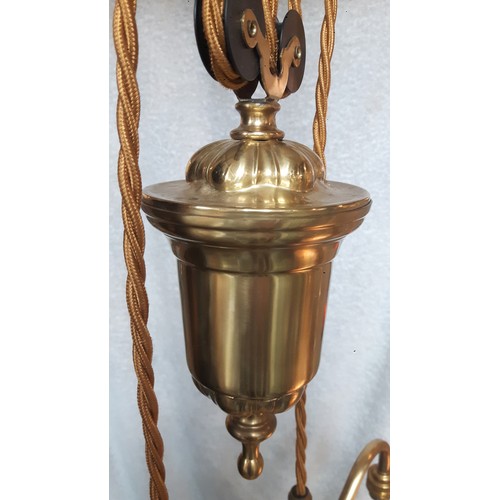 148 - A Vintage Brass Rise & Fall Ceiling Light